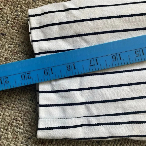 Chaps Lined Jacket White Black Horizontal Striped ButtonUp Sz1X Business Career - Picture 3 of 10